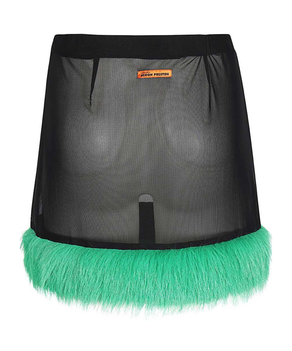 Heron Preston Faux-fur Straight Skirt In Black