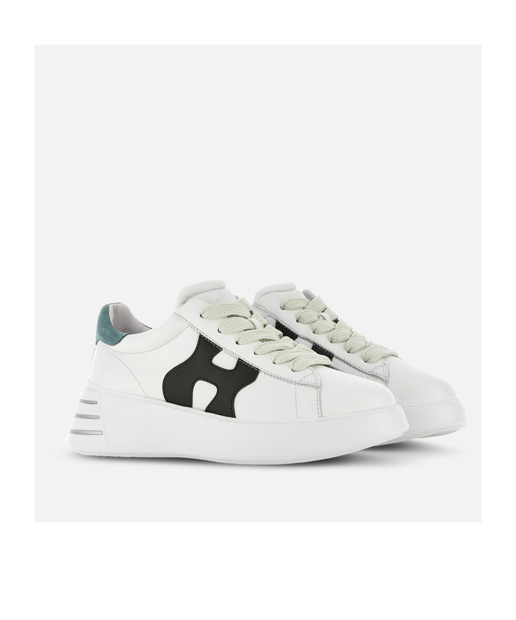 Hogan Rebel Lace-up Suede Sneakers In White