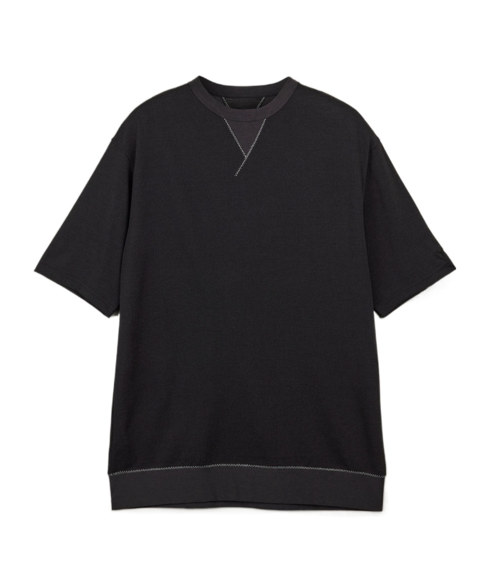 Y-3 Open-necked Black Shirt In Black