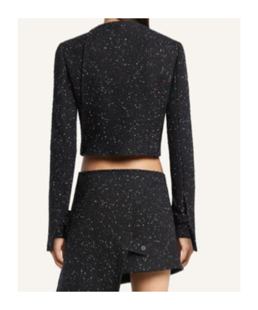 Courrèges Tweed Cropped Jacket In Black