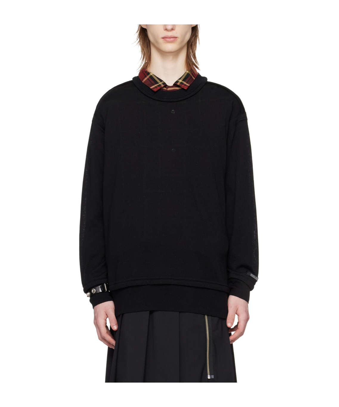 Undercover Decorative Sewing Knitted Pullover In Black