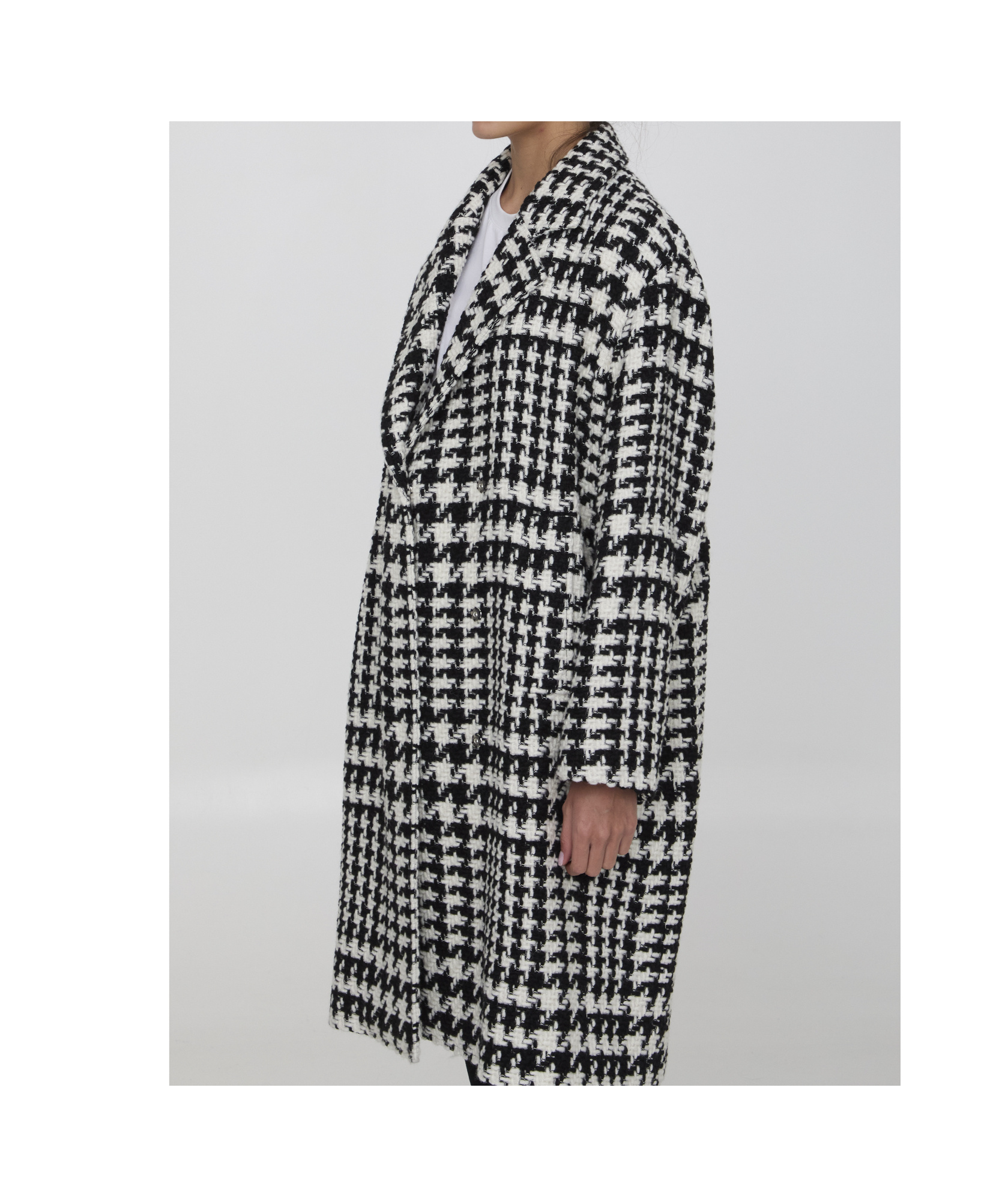 Shop Dolce & Gabbana Houndstooth-pattern Coat In Black