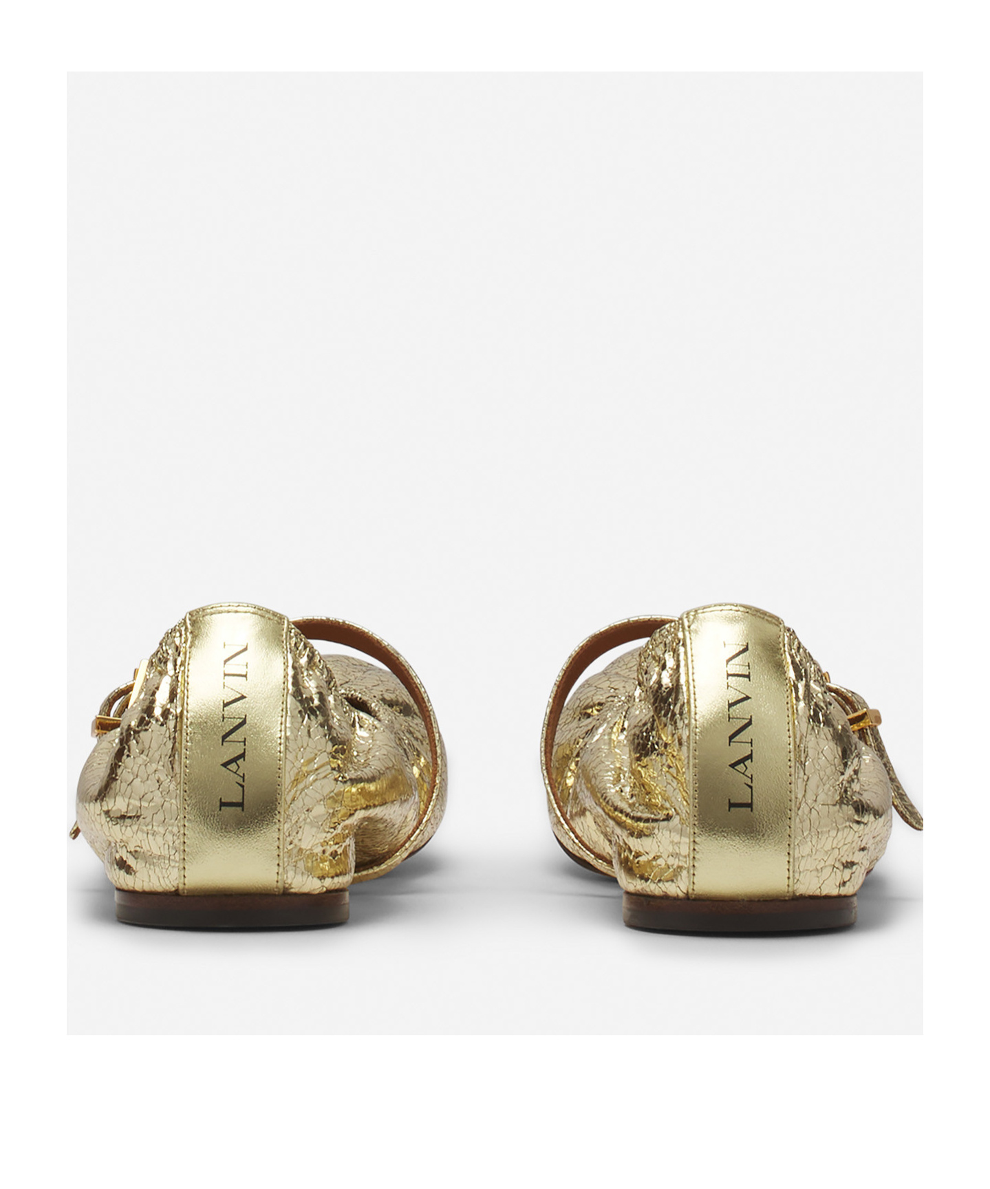 LANVIN LANVIN LOGO-TAG CRACKED BALLERINAS