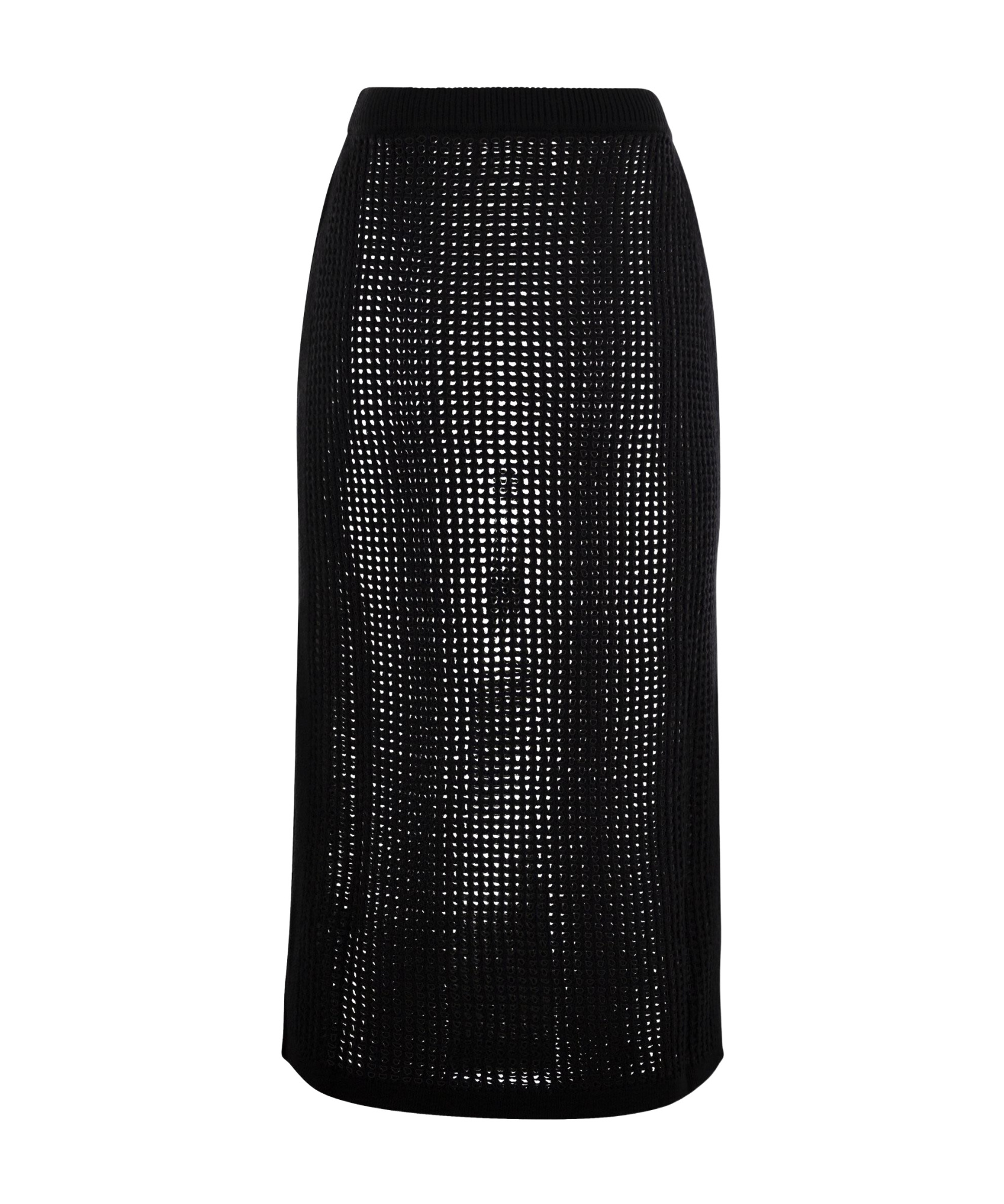 Mc2 Saint Barth Darline - Crochet Midi Skirt In Black