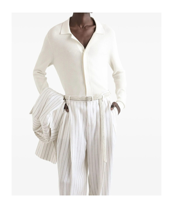 Dolce & Gabbana Ribbed Cardigan In White