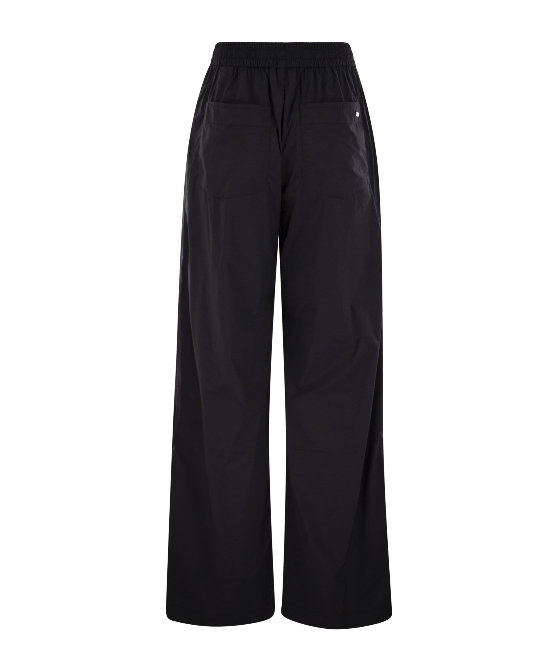 Herno Blue Pants With Elastic Drawstring Waist In Tech Fabric Woman In Black
