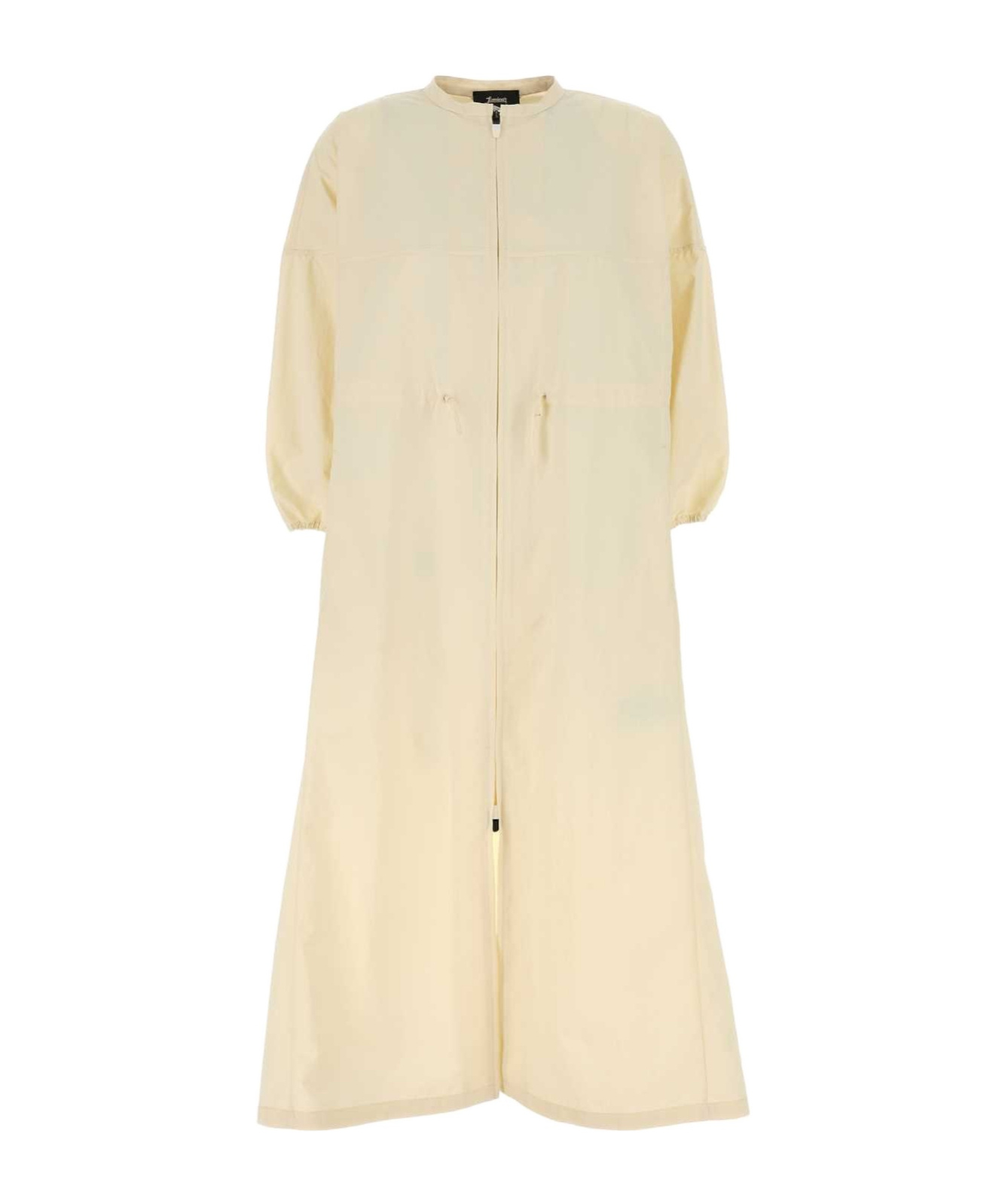 Herno Drawstring Waist Crewneck Dress In Neutral