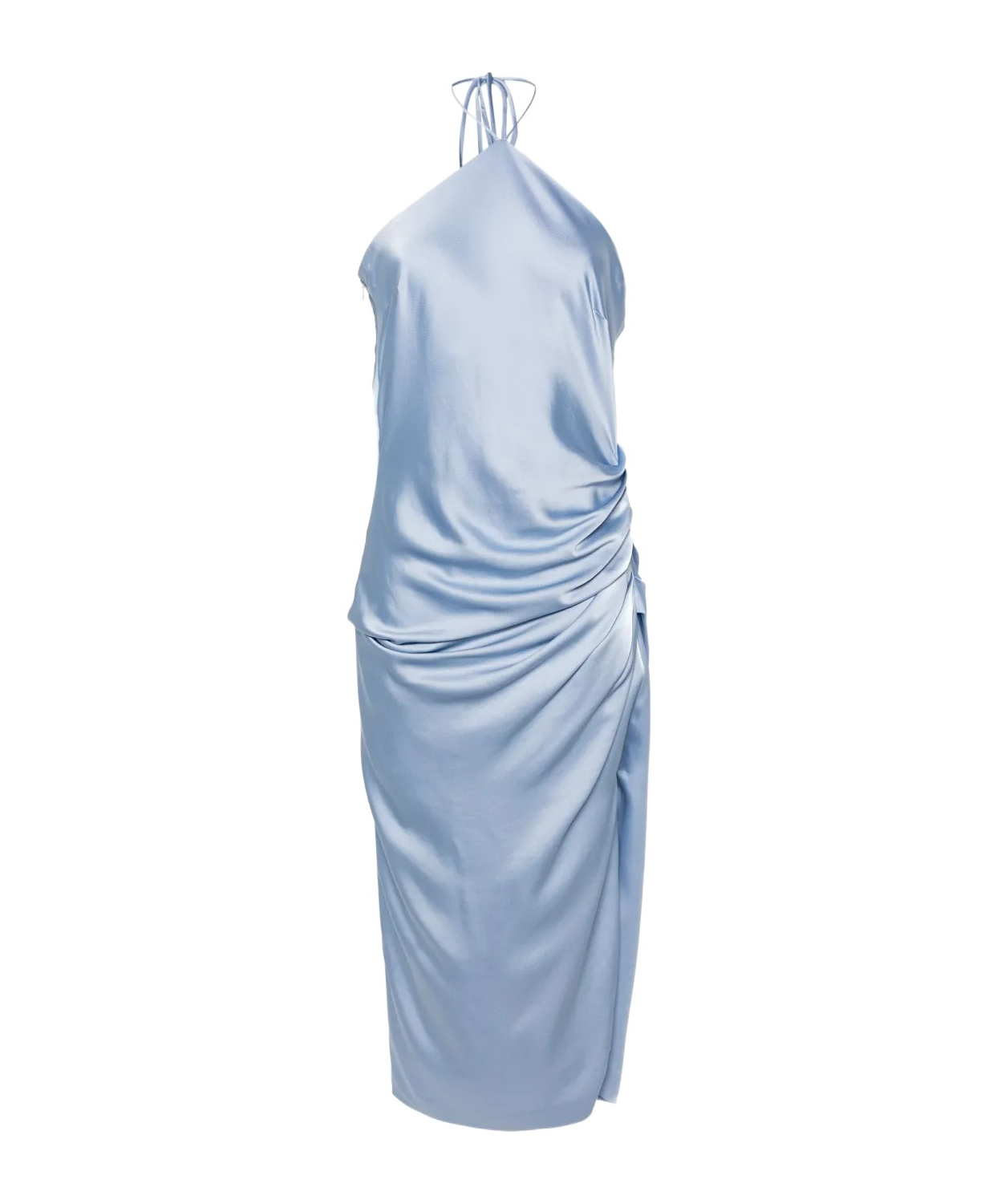 Jonathan Simkhai Hansel Halterneck Satin Midi Dress