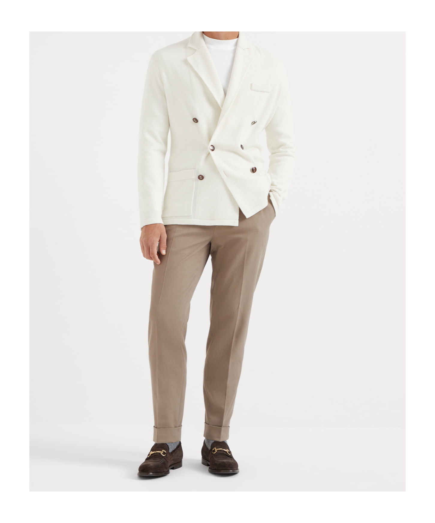 Brunello Cucinelli Slim-fit Trousers In Nude