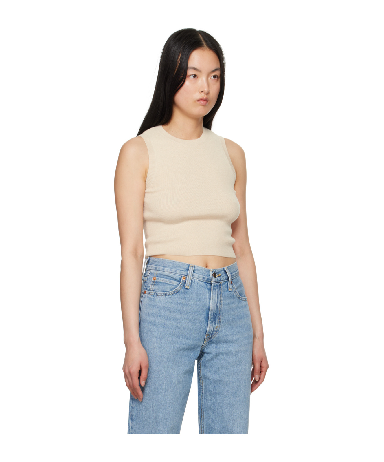 Levi's Rib Round-neck Vest In White