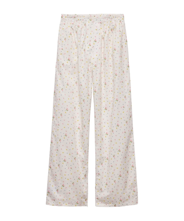 Prada Floral Print Cotton Batiste Pants