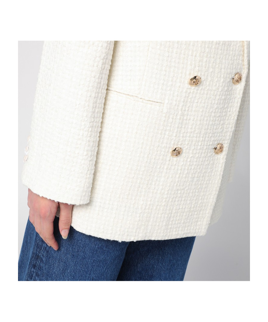 Shop Anine Bing Long-sleeved Suit Coat In White