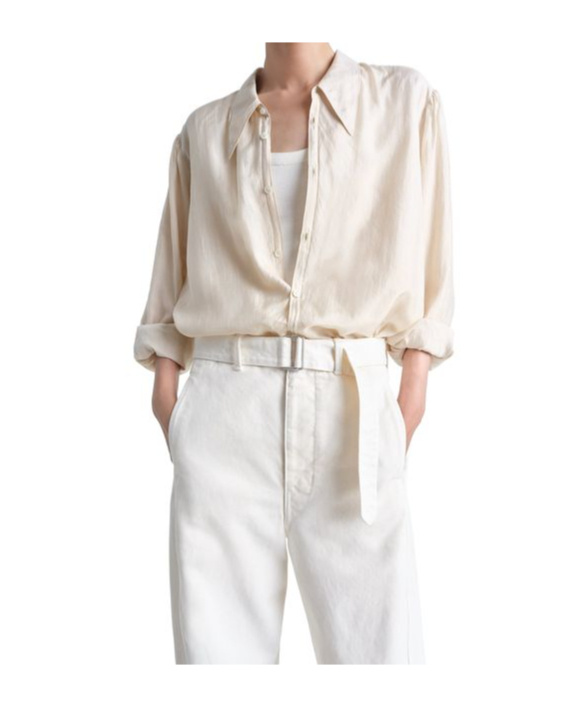 Lemaire Belt-loop Casual Pants In Off-white