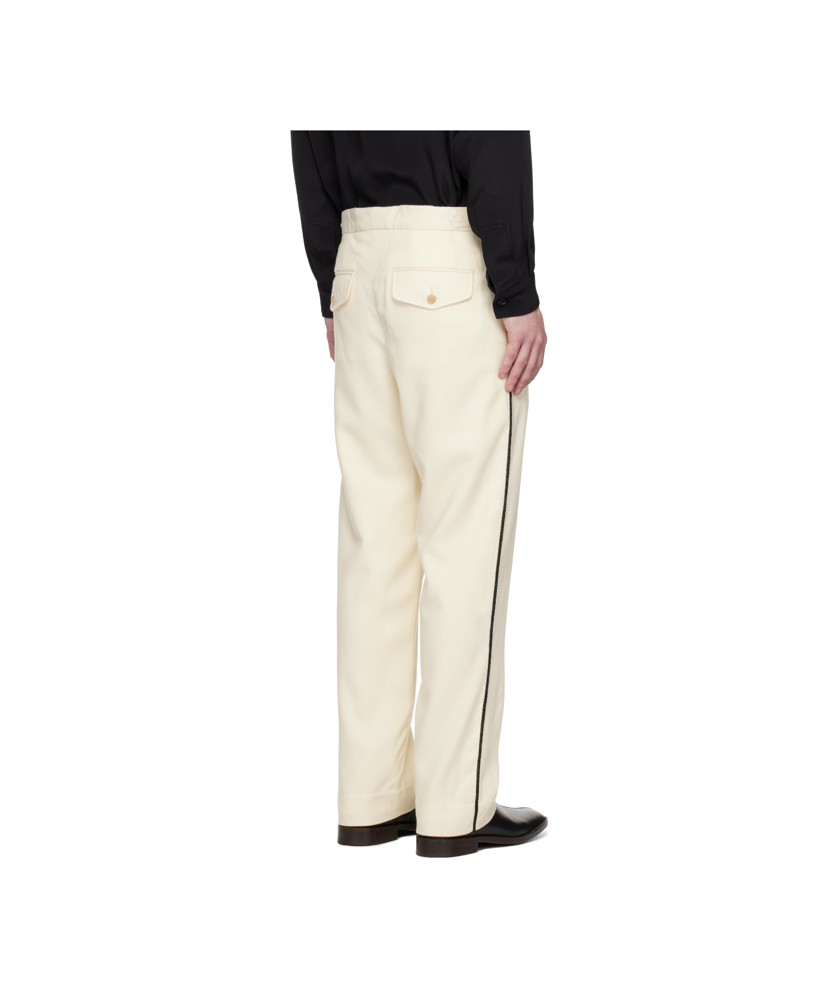 Bode Off-white Beaded Player Trousers In Nude