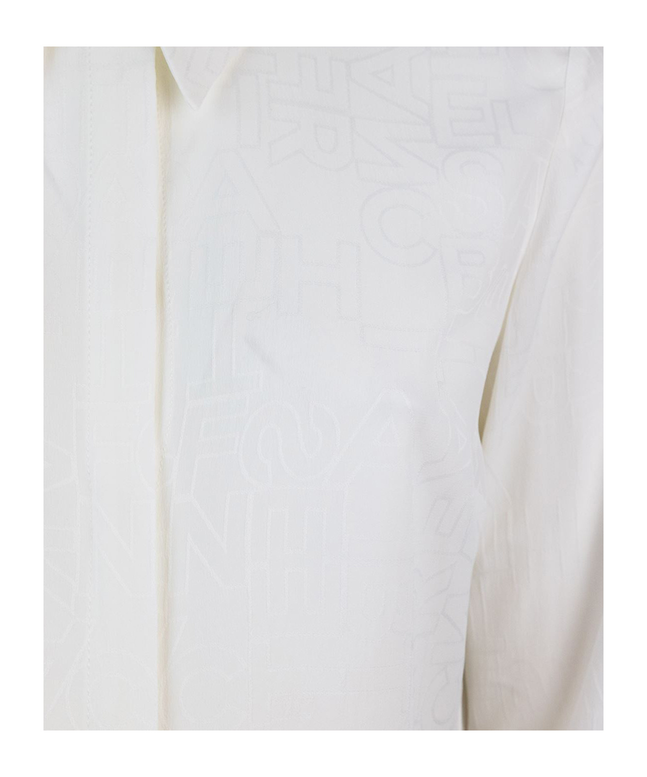 Elisabetta Franchi Camicia Lettering In Jacquard In White