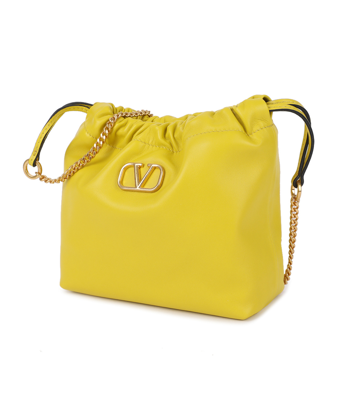 Valentino Drawstring Shoulder Bag In Yellow