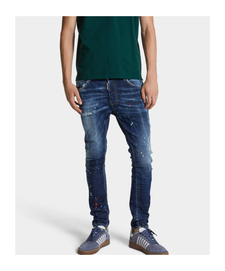 Dsquared2 Dsquared Men Slim Jeans With A Lived-in Effect In Blue