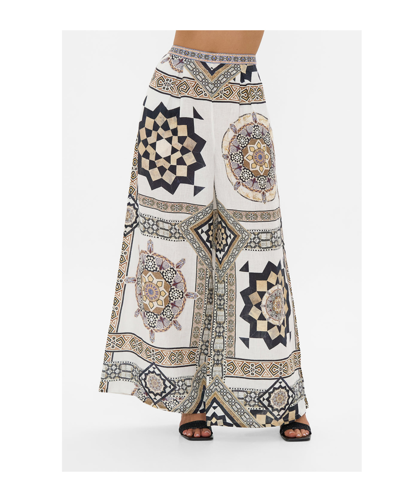 Camilla Elastic Waist Casual Pants In Multicolor