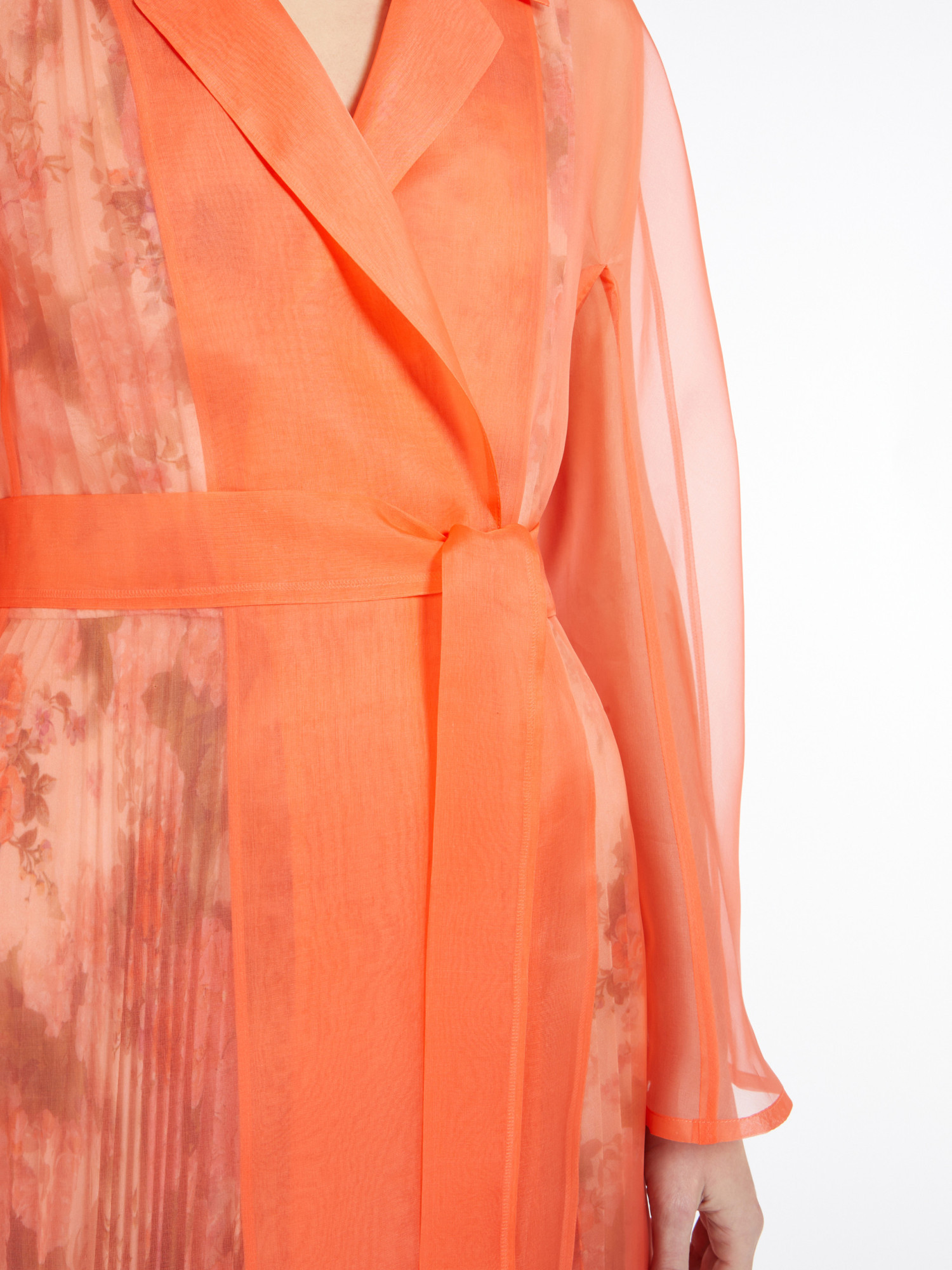 Max Mara Organza Duster Coat In Coral