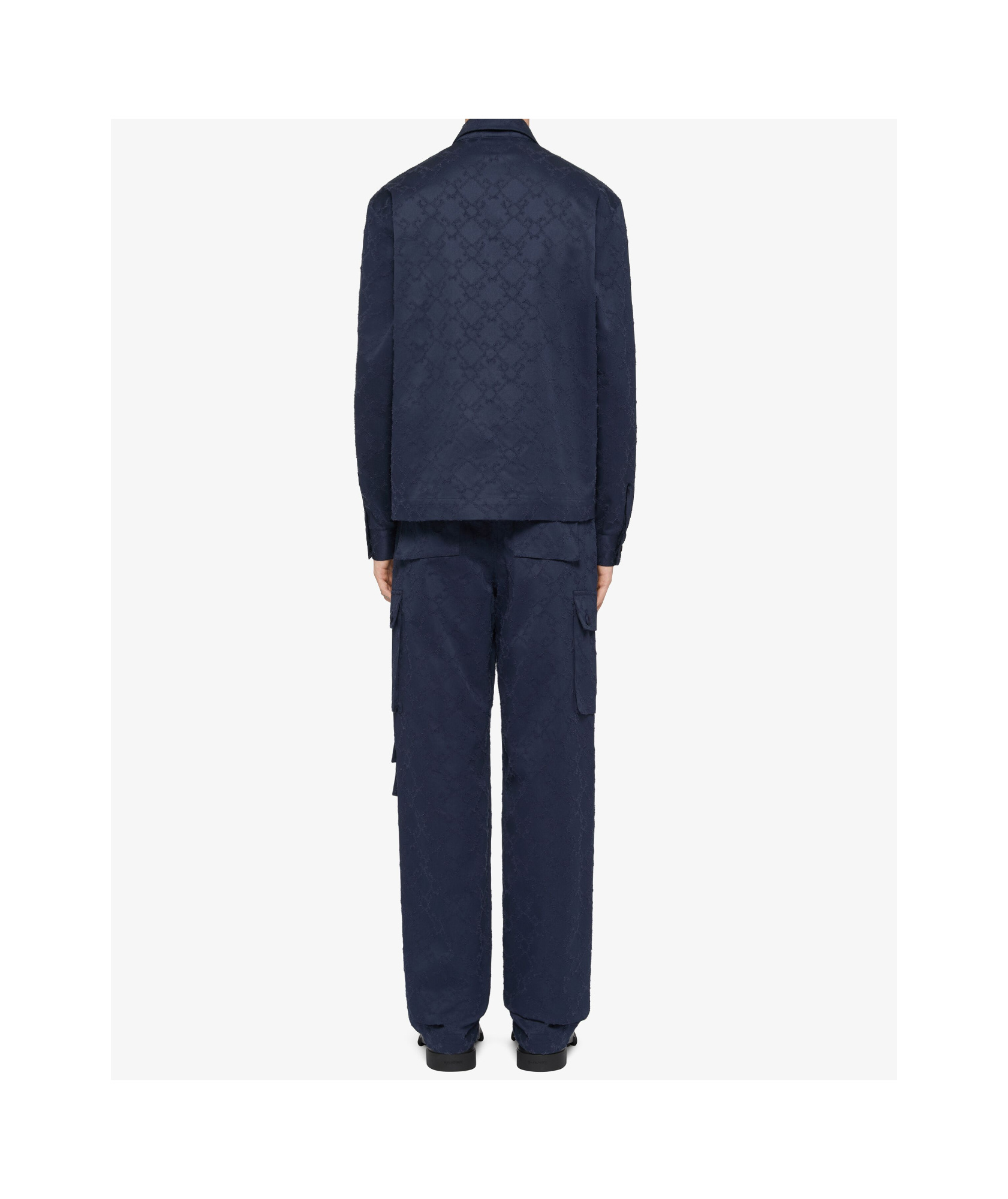 Givenchy Shirt In Monogram 72 Cotton In Navy