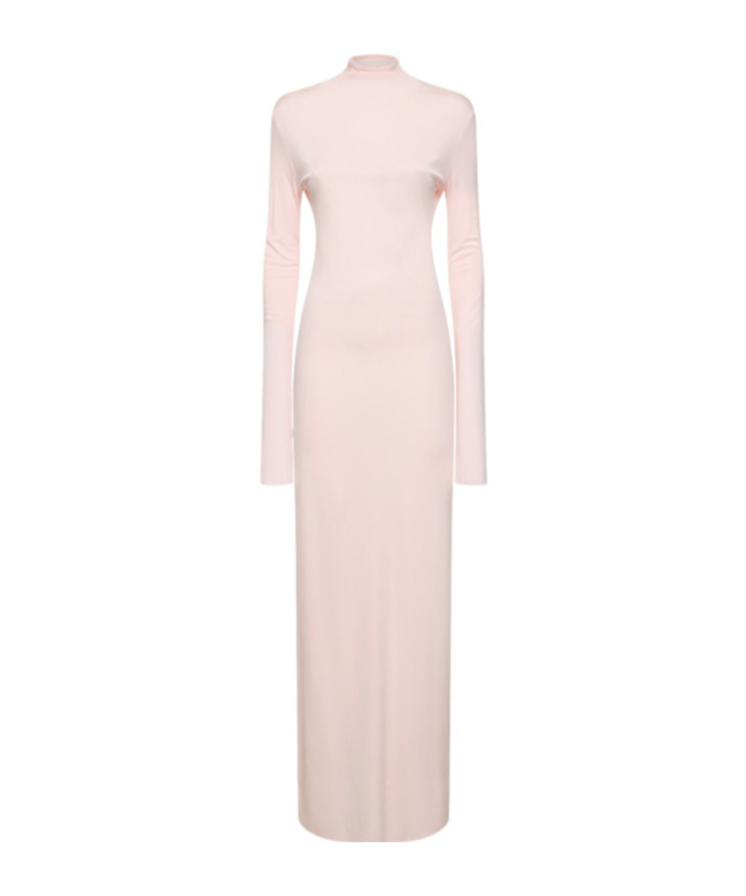 Khaite Long-sleeved Dress In Pink