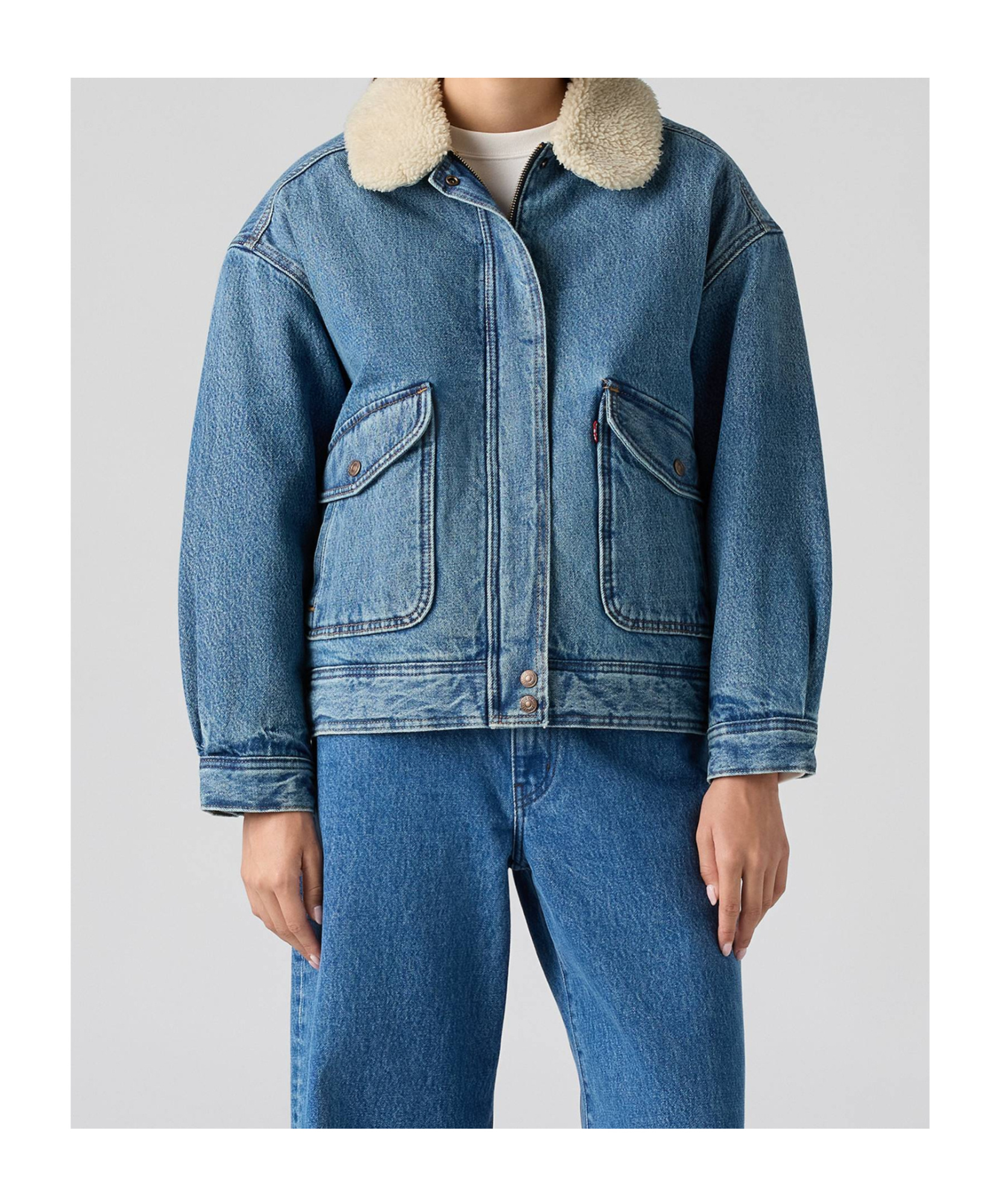 Levi's Sherpa Bomber Jacket In Blue