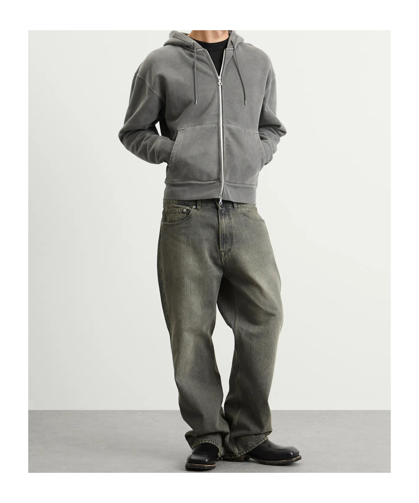 Our Legacy Rascal Cotton Fleece Zip-up Hoodie In Gray