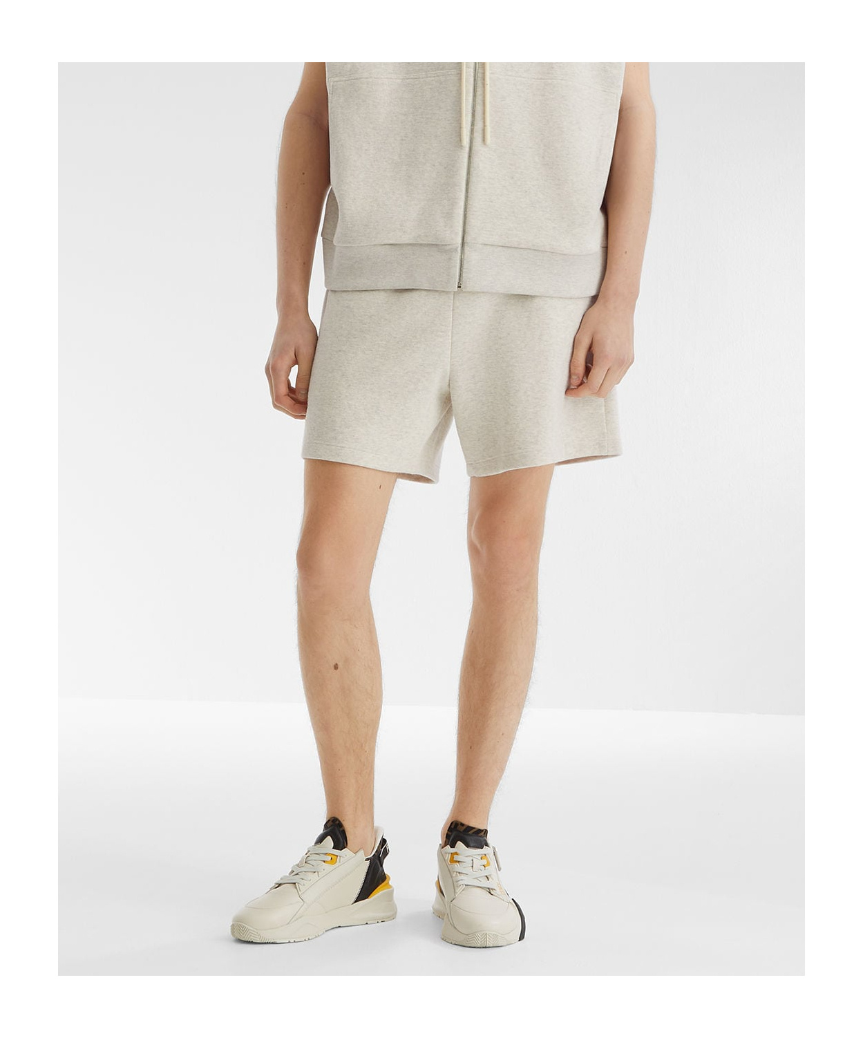 Fendi Light Gray Cotton Shorts In Neutral