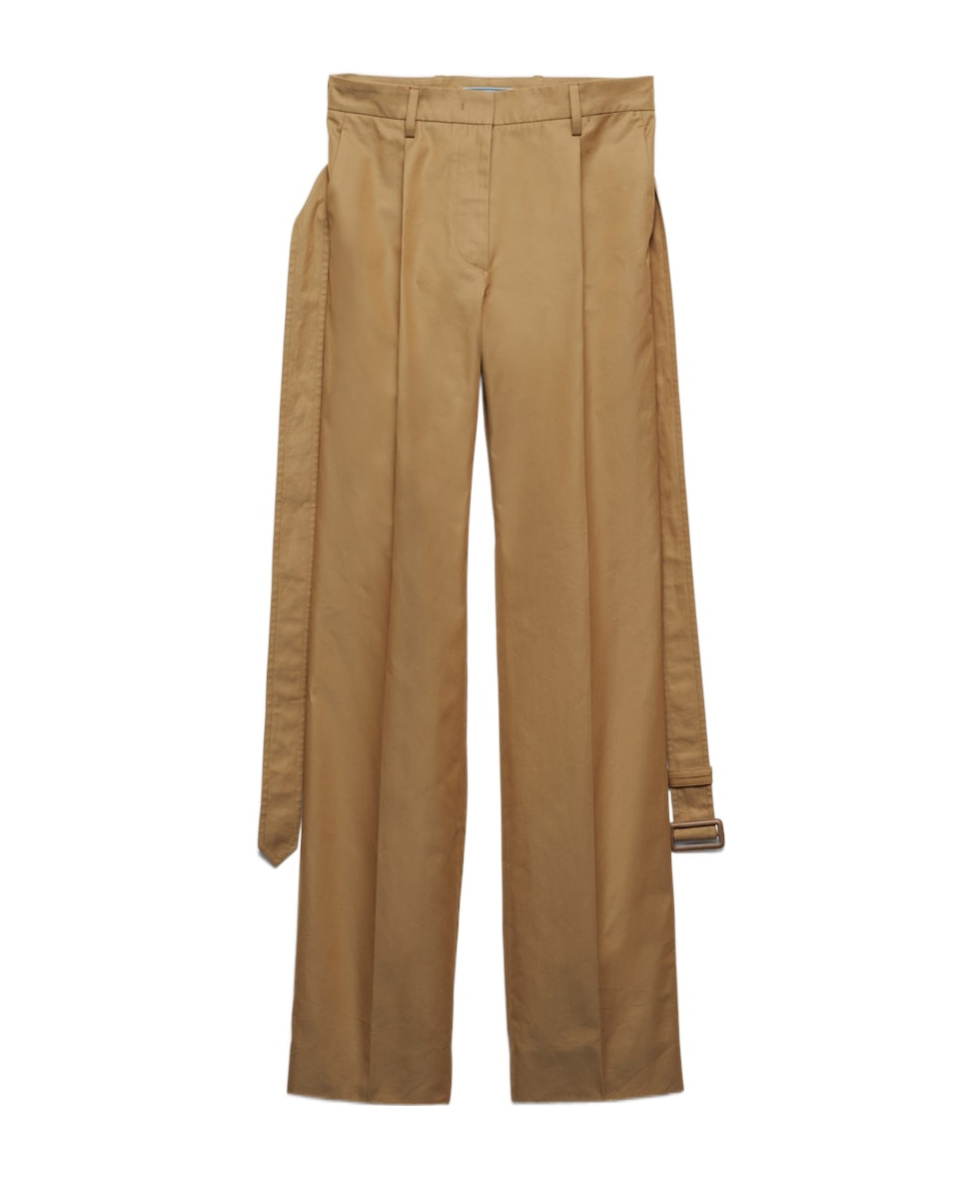 Prada Creased Detail Casual Pants In Brown