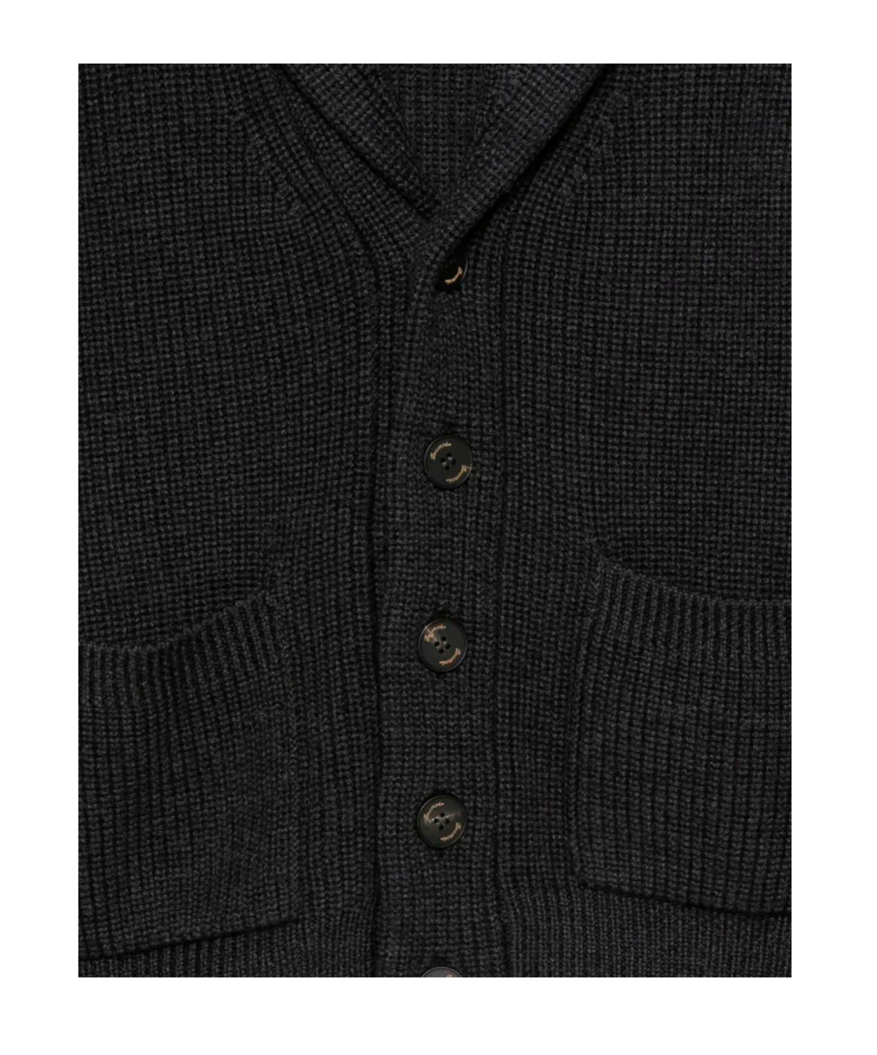 Drumohr Shawl-collar Patch-pocket Cardigan In Black