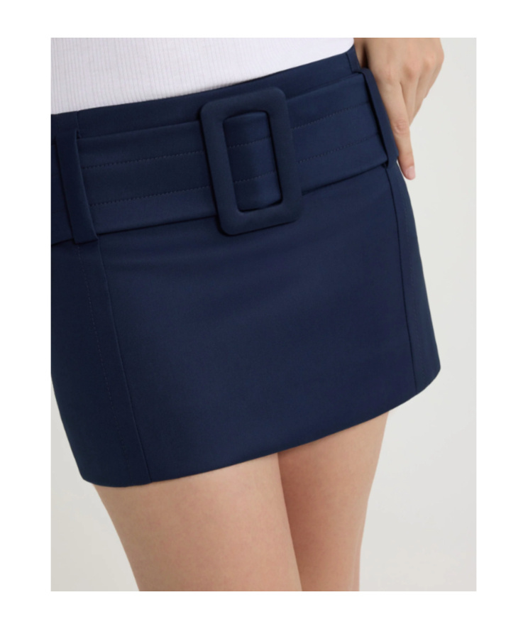 Patou Belted Organic-cotton Mini Skirt