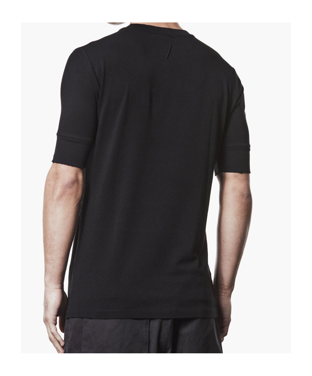 Thom Krom Oversized Patched Print Cotton-modal Stretch Jersey T-shirt In Black