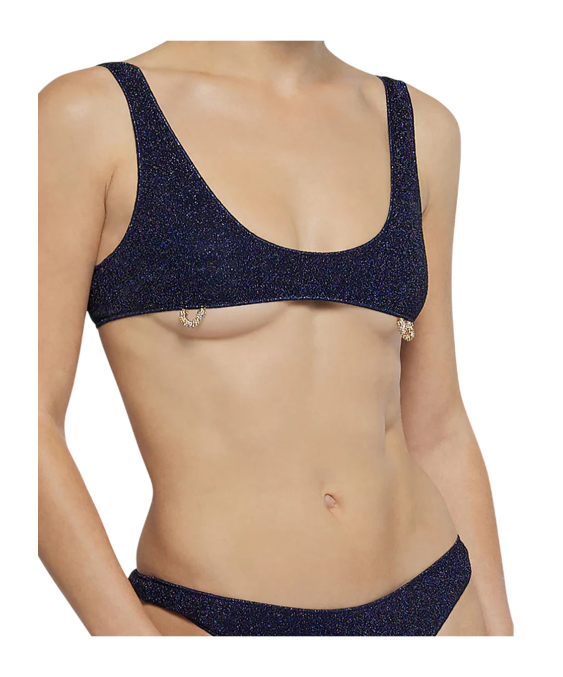 Shop Oseree Crystal-detail Bikini Set In Blue