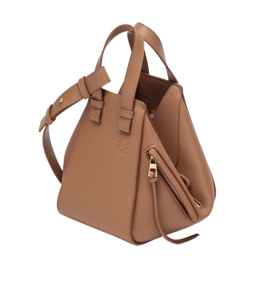 Loewe Compact Hammock Bag In Classic Calfskin In Brown
