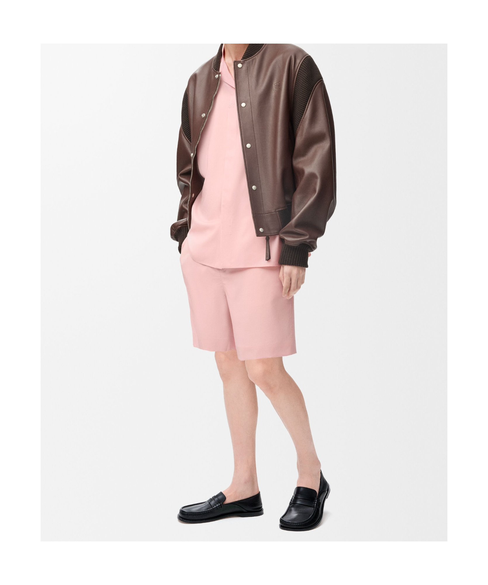 Loewe Wool-blend Short-sleeve Shirt In Orange