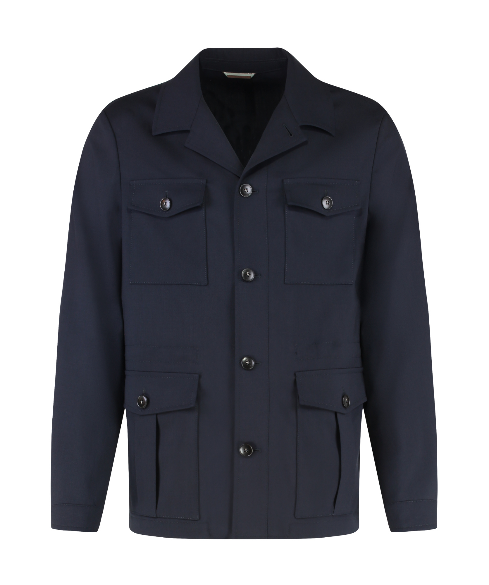 Canali Buttoned Flap-pocket Jacket In Blue