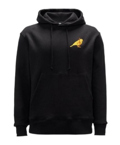 Jw Anderson Canary Cotton Jersey Hoodie In Black