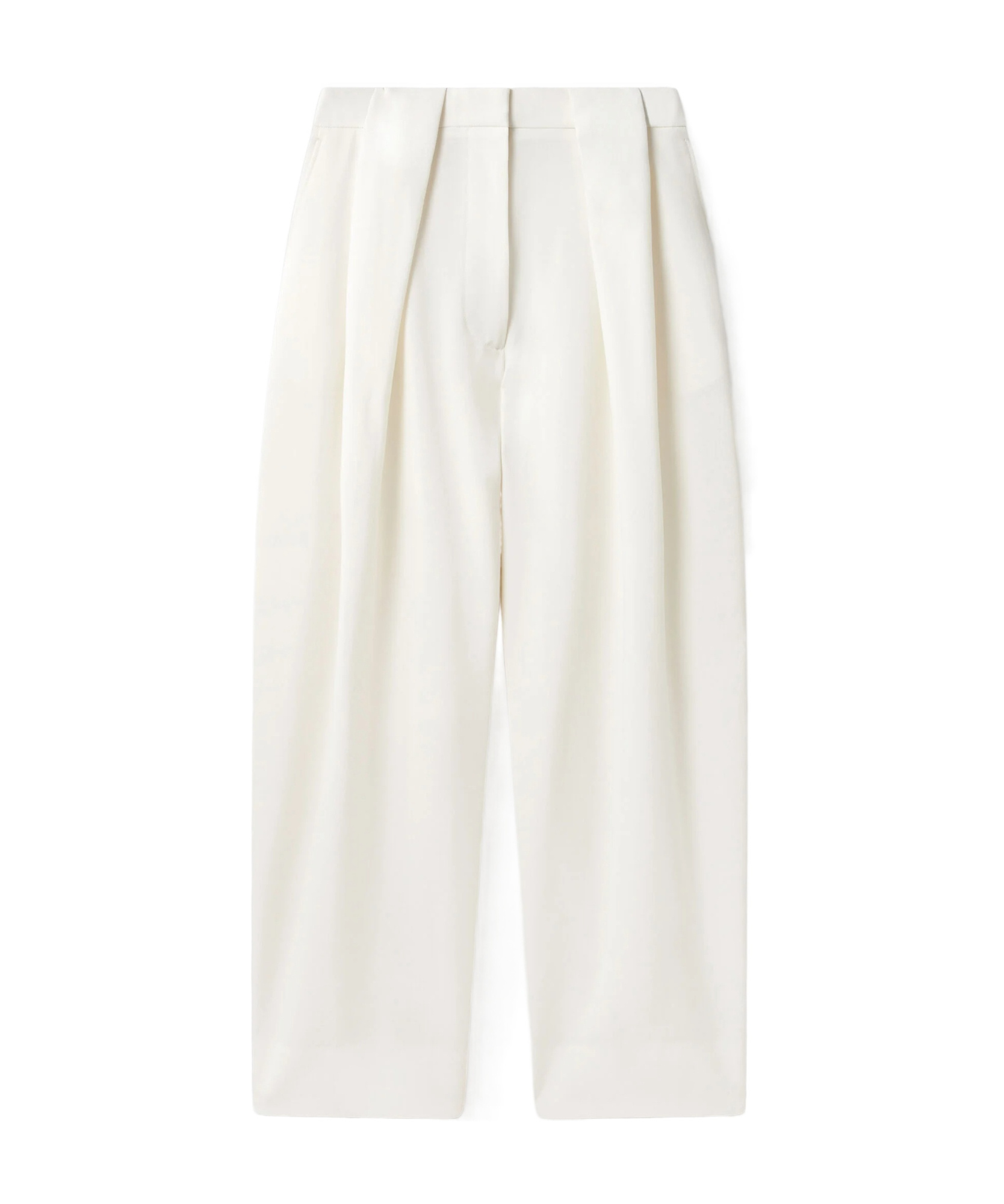 Stella Mccartney Slouchy Panelled Pleated Trousers In White