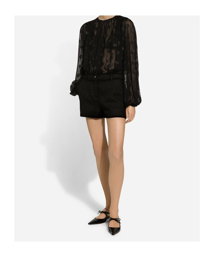 Dolce & Gabbana Frayed Detailing Tailored Shorts In Black