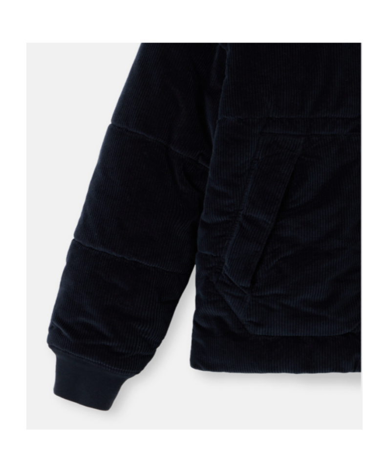 Stone Island Padded Jacket With Ribbed Cuffs And Zip Fastening In Blue