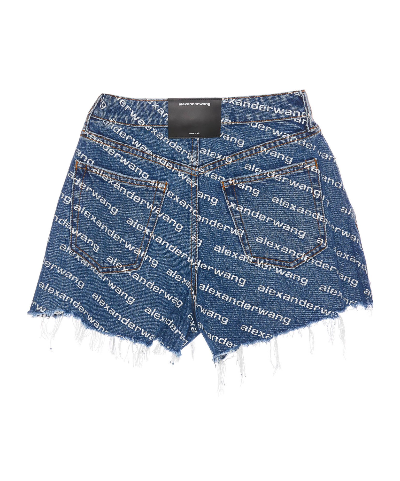 Alexander Wang Denim Shorts Featuring Printed Design In Blue