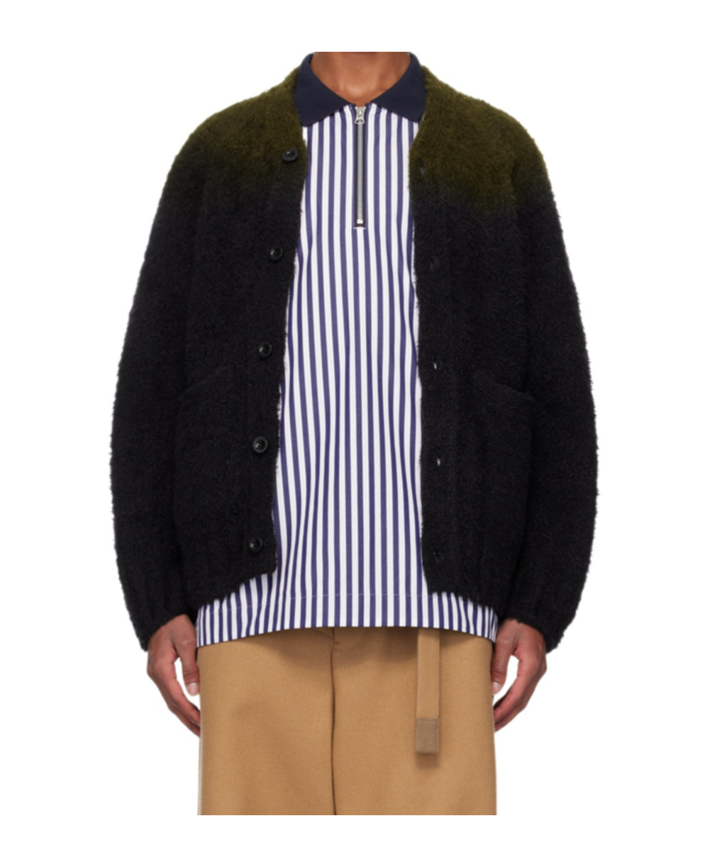 Sacai Long-sleeved Cardigan In Black