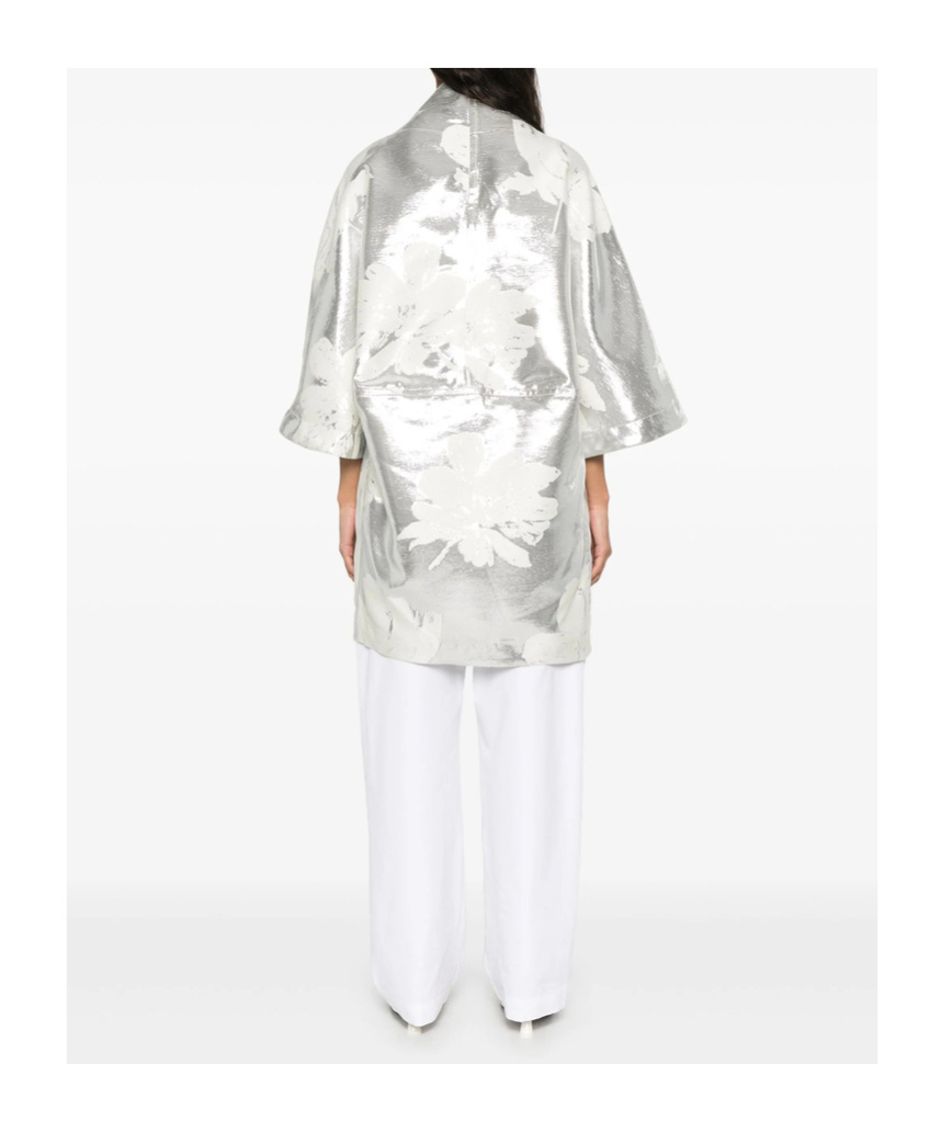 Gianluca Capannolo Floral Pattern Casual Jacket In Gray
