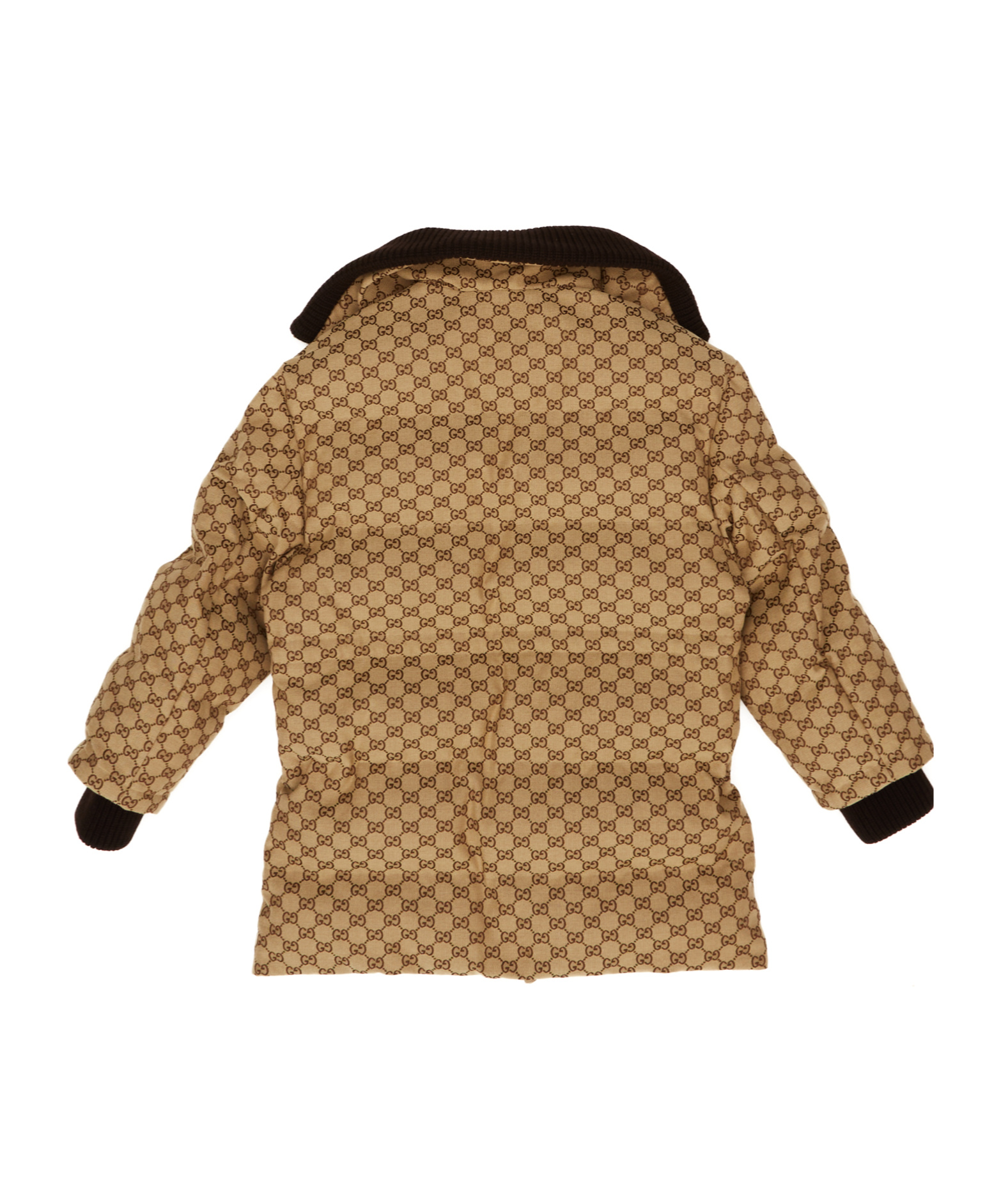 Gucci Long-sleeved Cotton Jacket In Brown