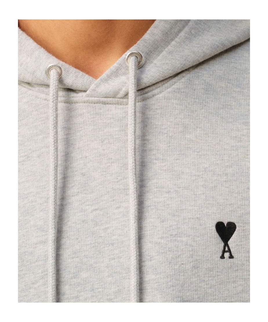 Ami Alexandre Mattiussi Ami Paris Ami Paris Grey Cotton Ami De Coeur Hoodie In Gray