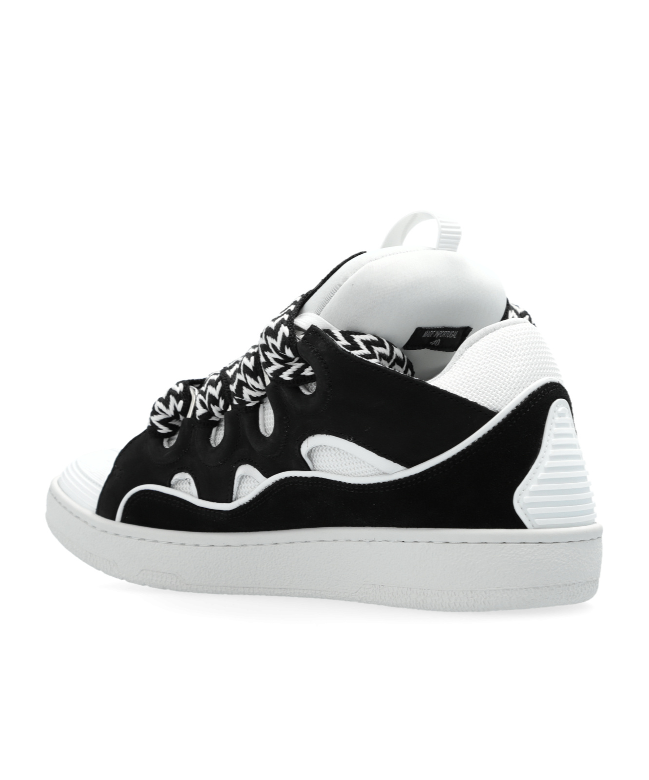 Lanvin Men's Leather Low-top Curb Sneakers In White