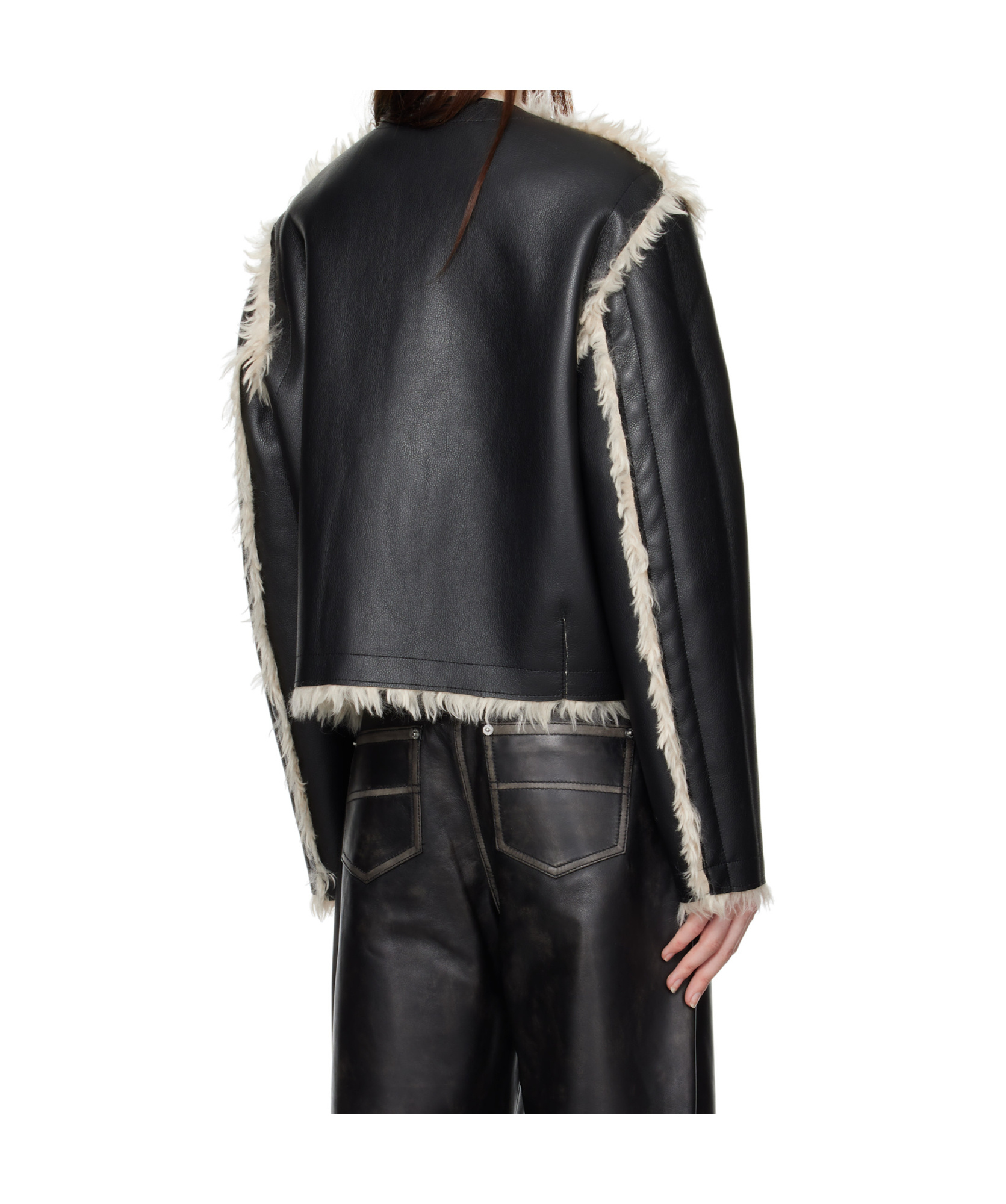 STAND STUDIO REVERSIBLE FAUX-LEATHER JACKET