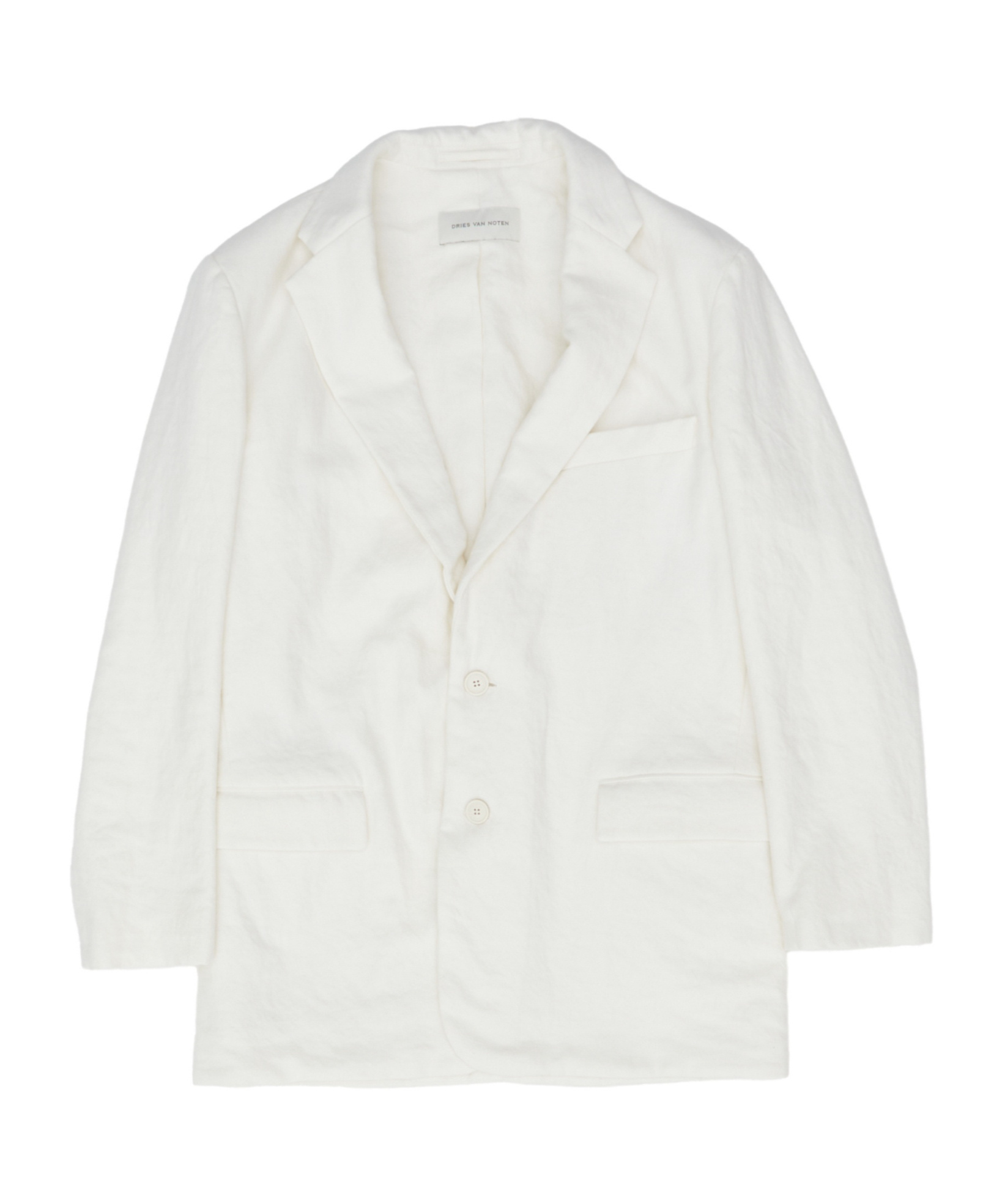 Dries Van Noten Long-sleeved Suit Jacket In White