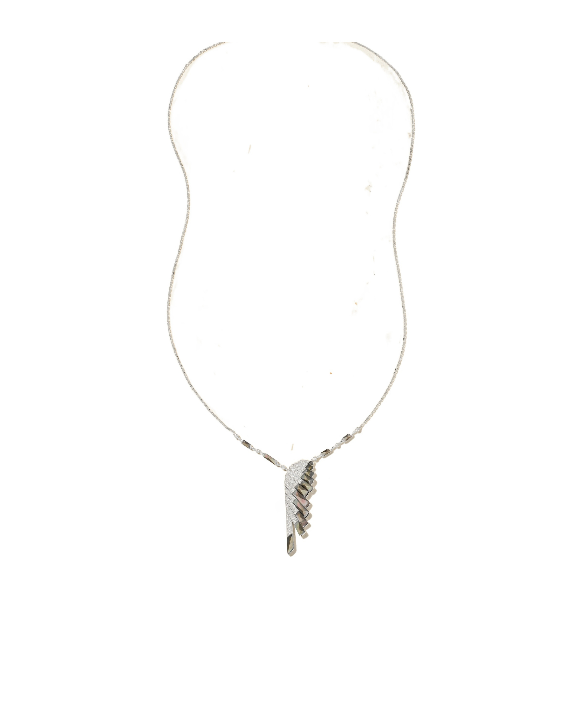 Garrard 18-karat White Gold, Mother-of-pearl And Diamond Necklace In Metallic