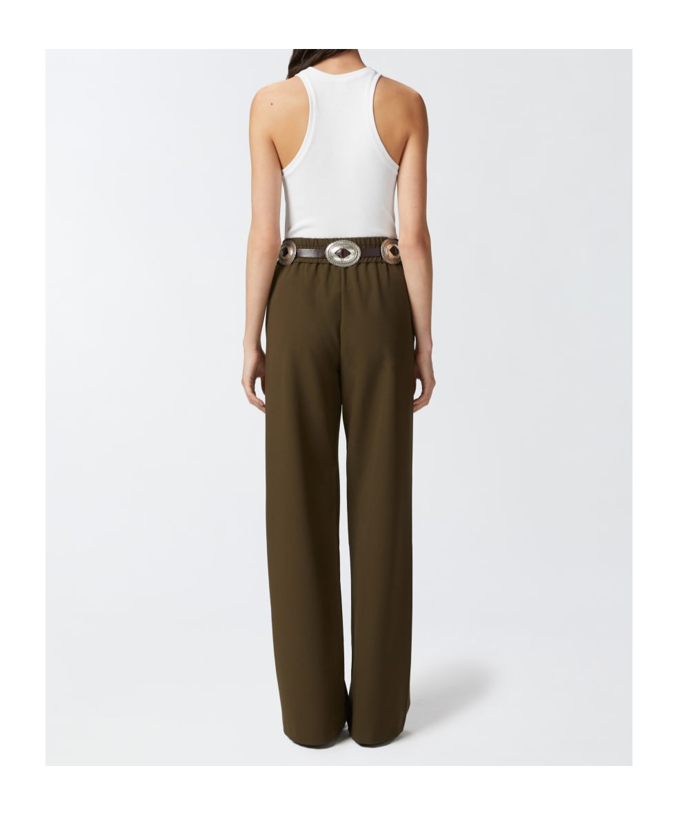 Pinko Ribbed Camisole Top With Logo In White
